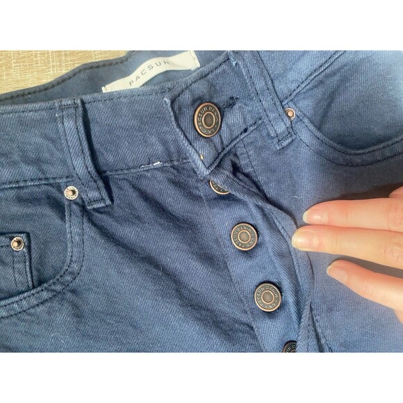 PACSUN Denim Shorts High Rise Blue White Tie Dye Women’s 24 Boho Beach Recycled - Picture 6 of 10